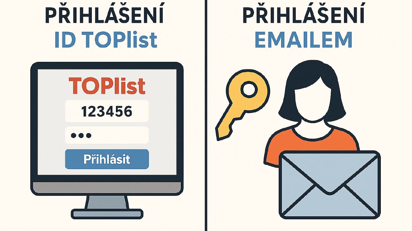 Přihlášení: TOPlist ID nebo email